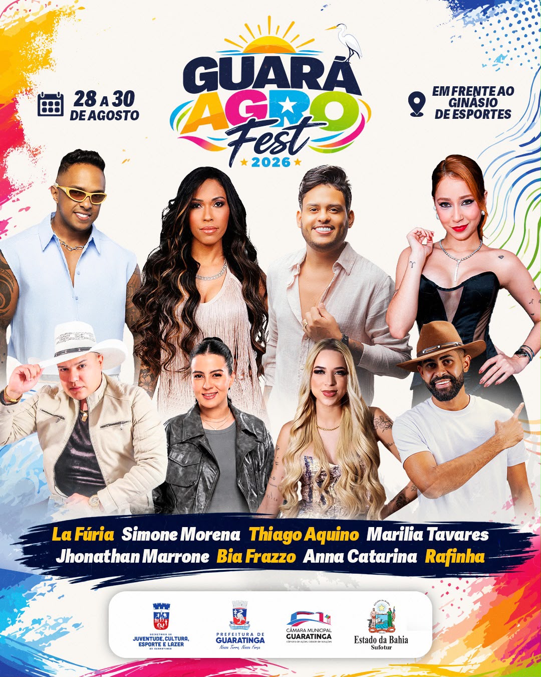 ​🌾🎉 O Guará Agro Fest 2026 tá chegando e a programação tá imperdível! 🥳✨ ​Prepare-se para três dias de muita música